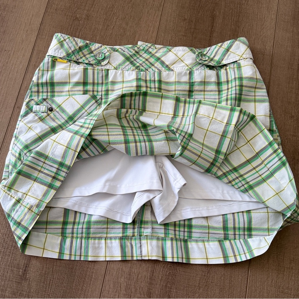 Lole Green‎ Plaid Skort Sz 6 Golf Tennis Pickle Ball UPF 50+ Water Repellent - Picture 5 of 13